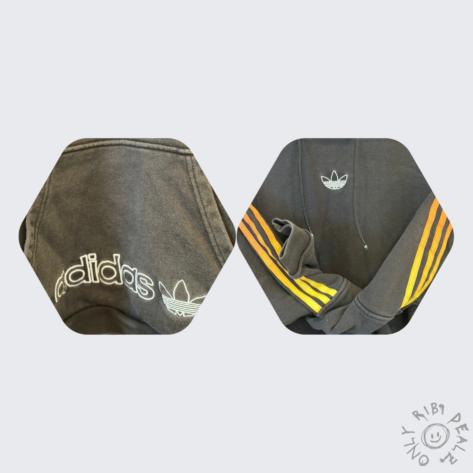 adidas Originals Hoodie – Schwarz – Bunte 3-Streifen – Kängurutasche – Vintage – Größe XL