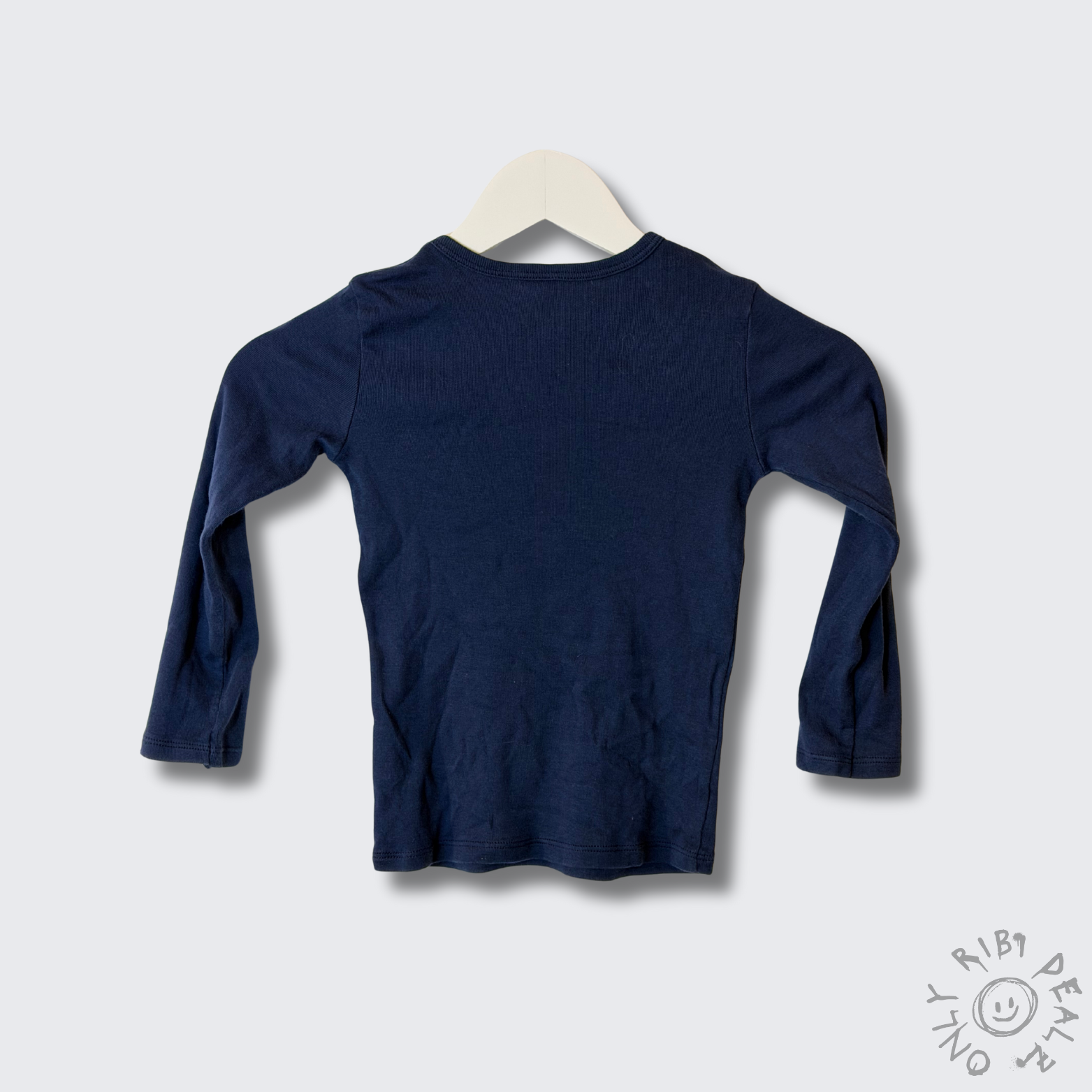 Benetton Mädchen Langarmshirt – Marineblau – Größe 110 – Print „BENETTON 65“ – Zustand 9/10