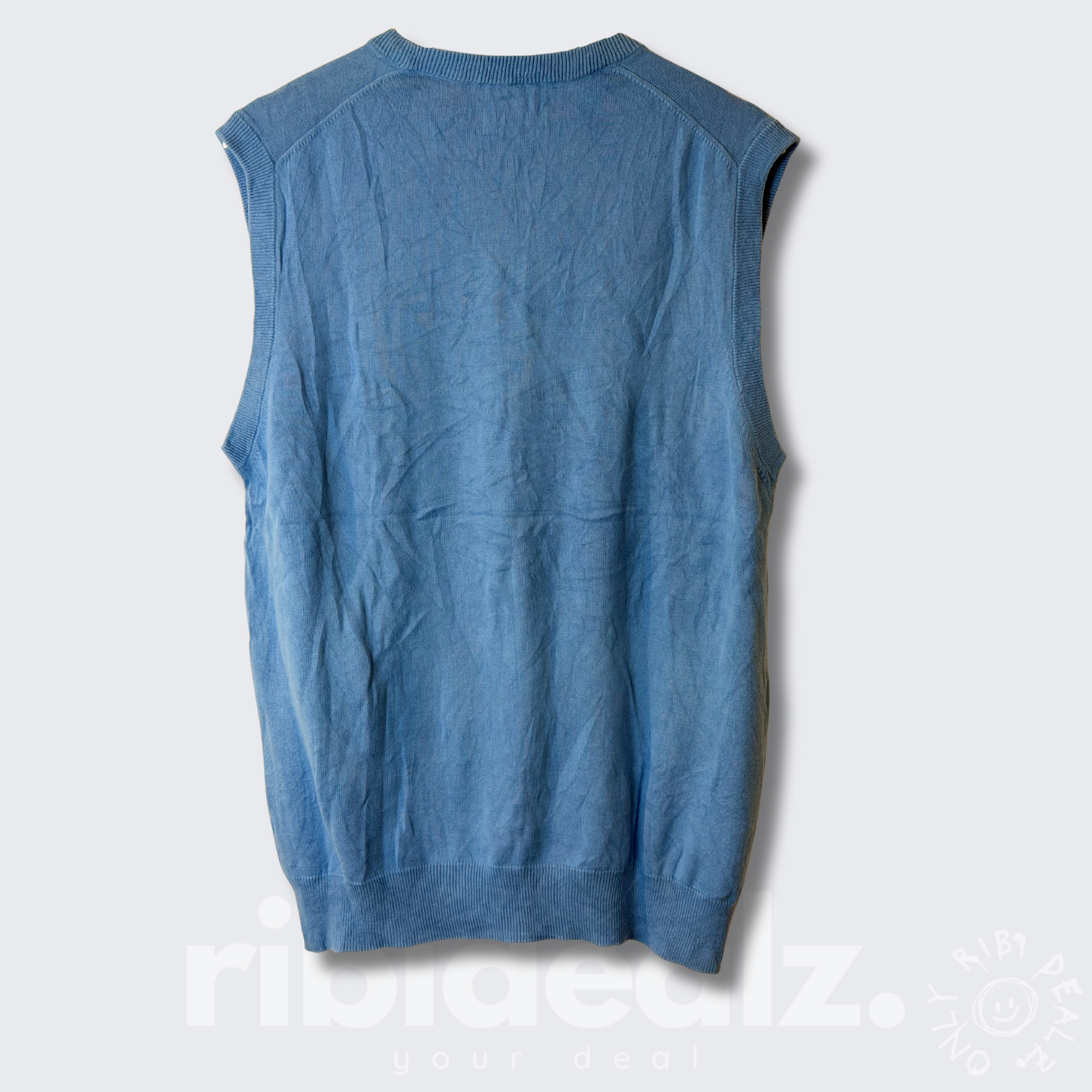 CHAPS Pullunder Herren hellblau – Logo Stick - M