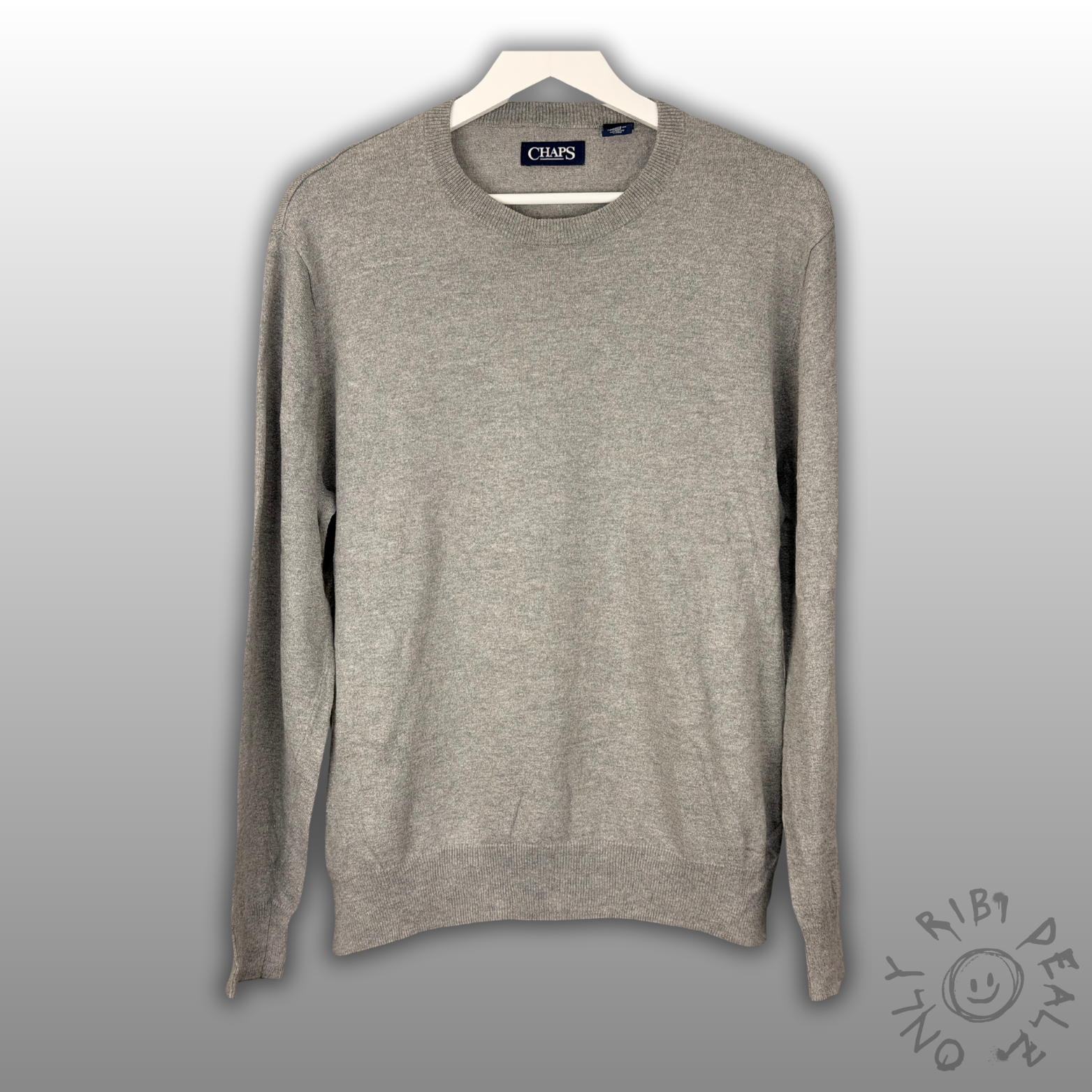 CHAPS Basic Knit Sweater – Grey (M)