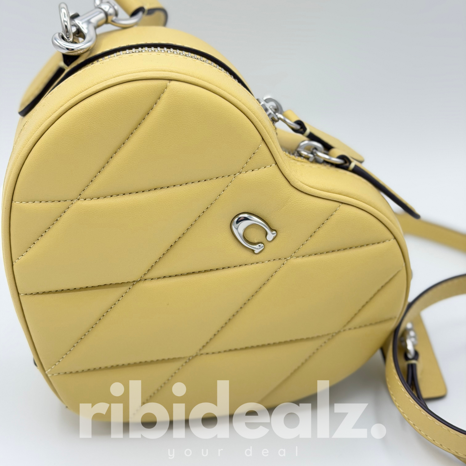 Coach Heart Bag aus Nappaleder Gelb - Crossbody Tasche mit Reißverschluss - Neu