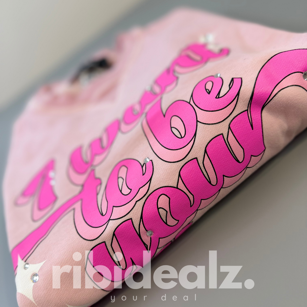 Dsquared2 Sweatshirt Rosa „I Want To Be Your Milkman“ Print – Größe S – Neu