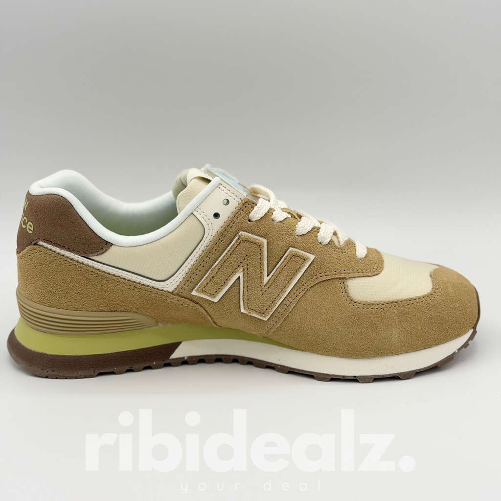 New Balance 574 Sneaker Herren Beige / Weiß – Wildleder & Mesh – Größe 44 – Neu