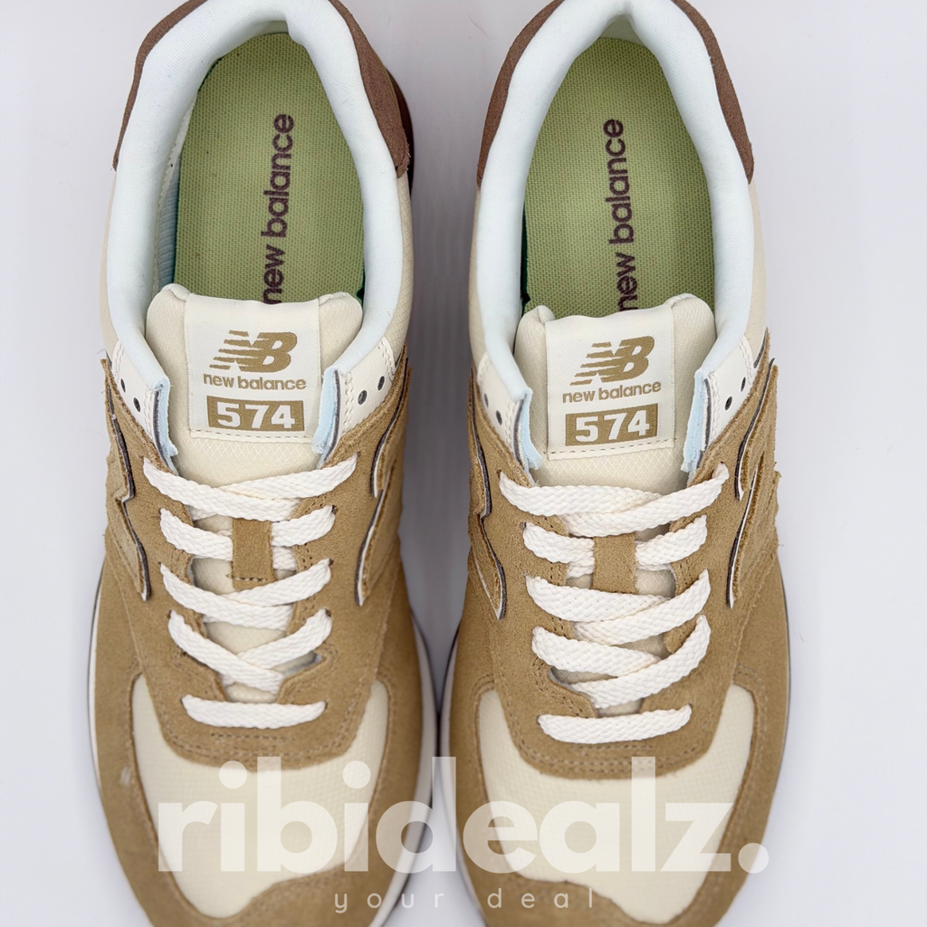 New Balance 574 Sneaker Herren Beige / Weiß – Wildleder & Mesh – Größe 44 – Neu