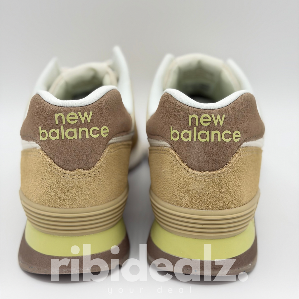 New Balance 574 Sneaker Herren Beige / Weiß – Wildleder & Mesh – Größe 44 – Neu