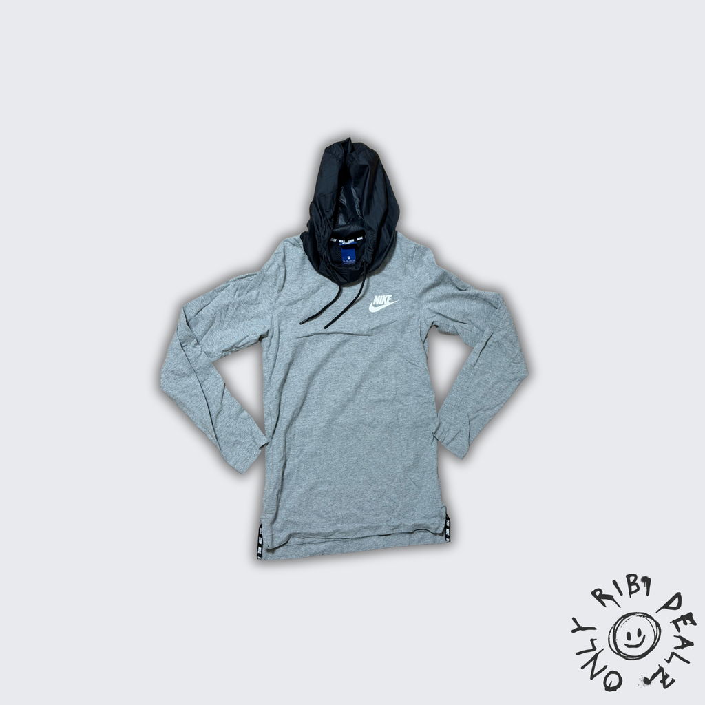 Nike Lightweight Hooded Longsleeve – Grau Schwarz (XS)
