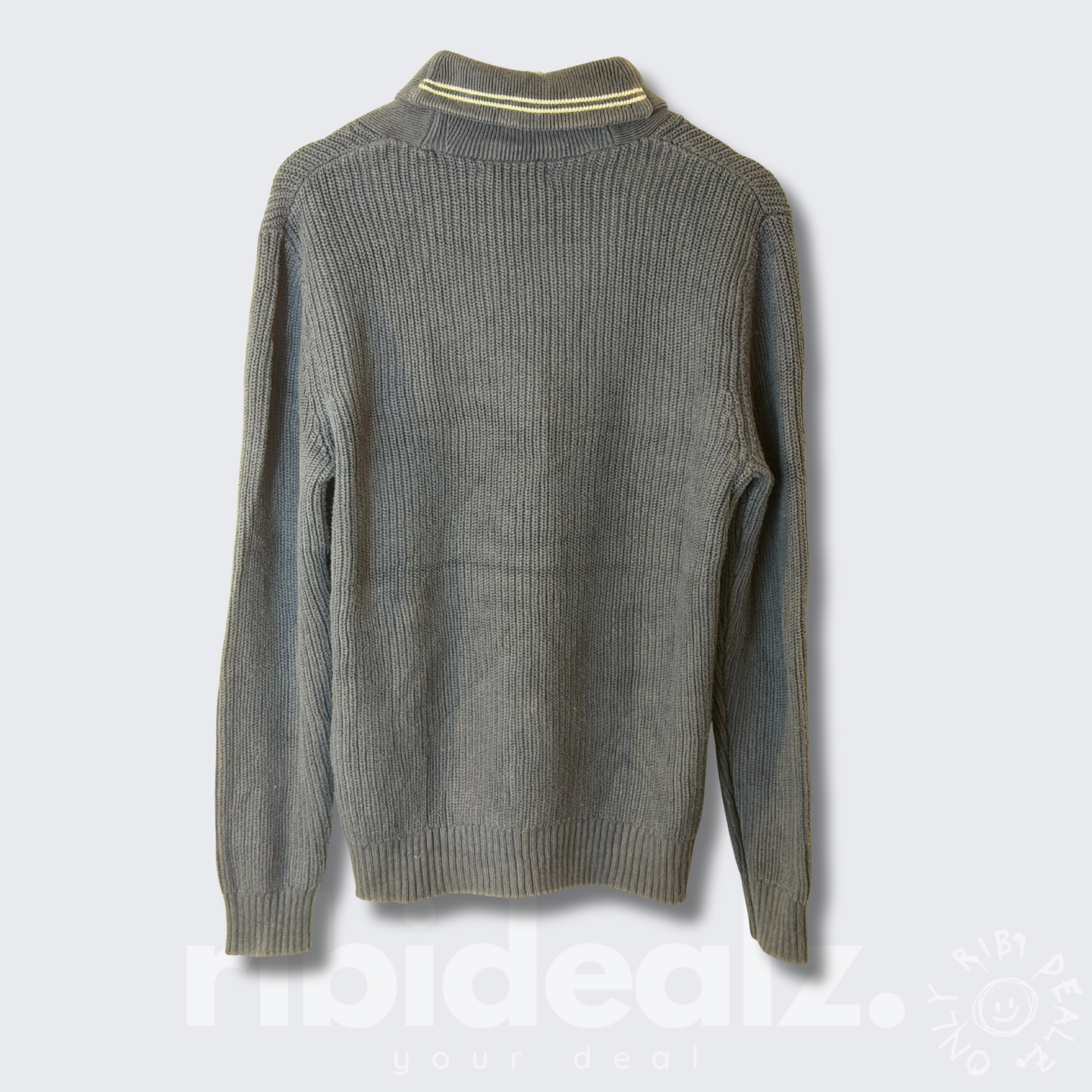 Nautica Strickpullover Herren – Dunkelblau mit Schalkragen - Größe M