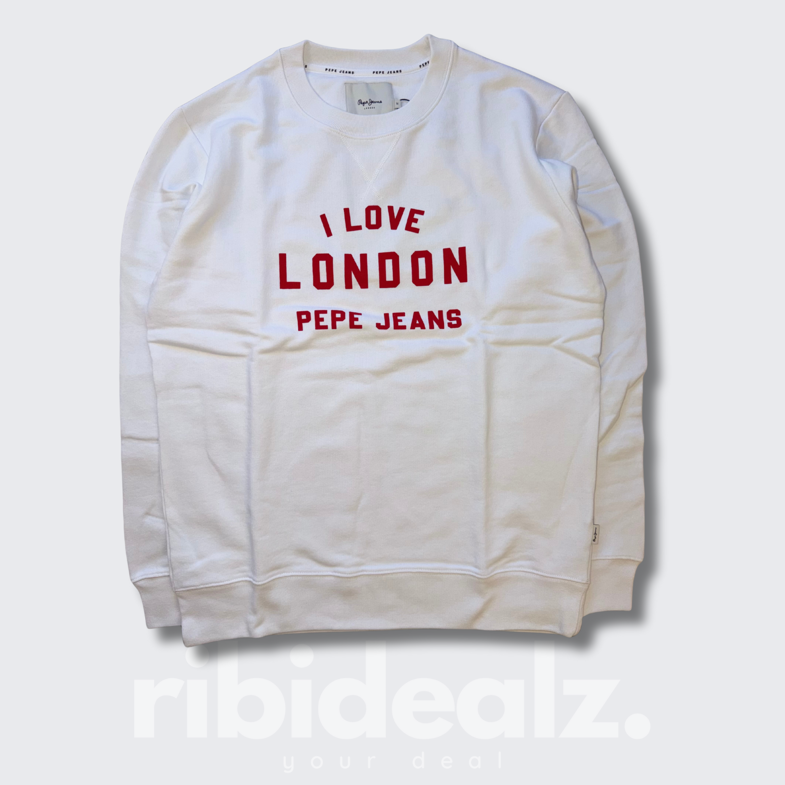 Pepe Jeans Sweatshirt „I Love London“ – Weiß – Größe M – Neu