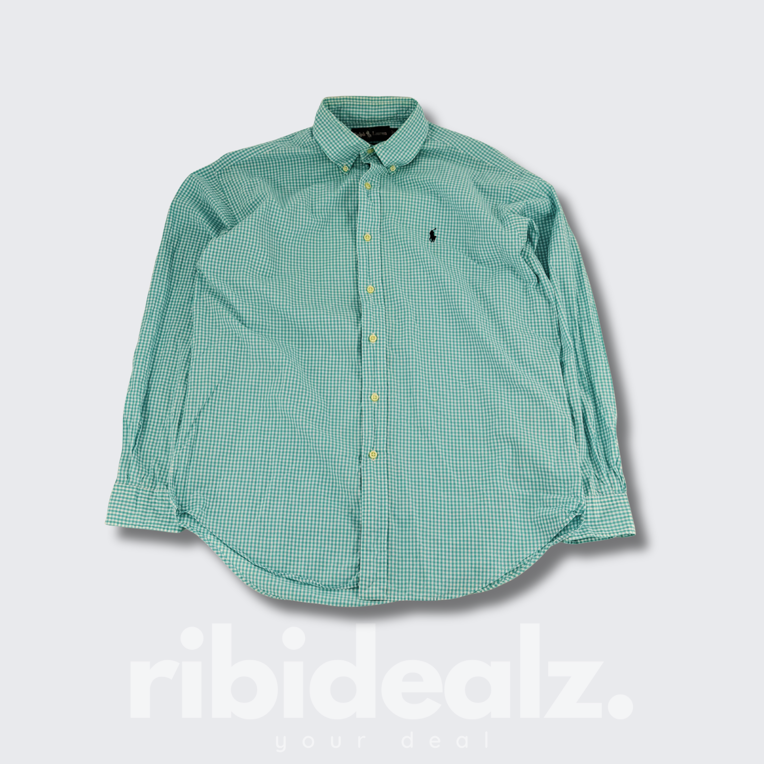 Polo Ralph Lauren Hemd Türkis Weiß Kariert – Blake Fit Button Down – Größe M – Grad A