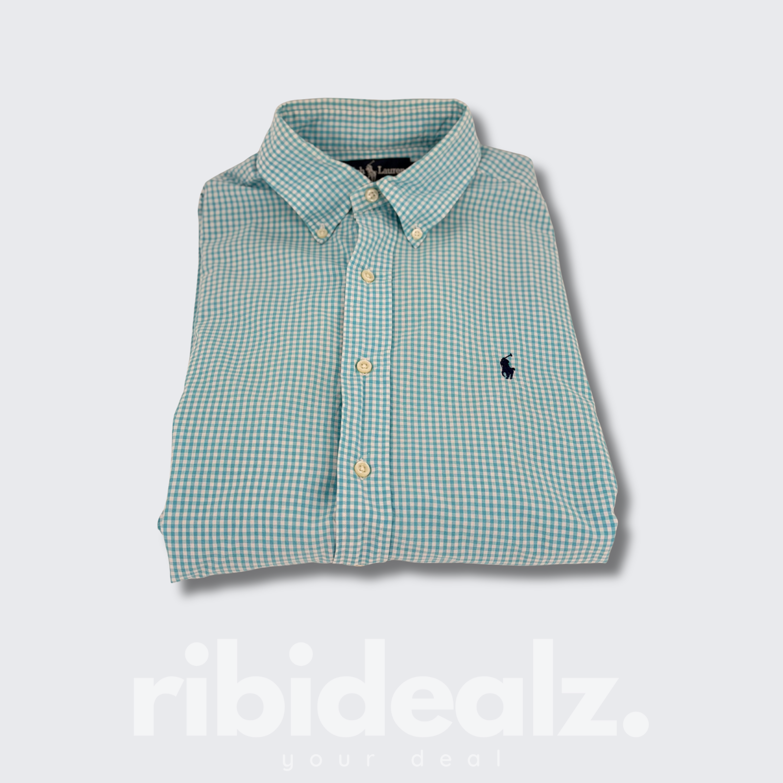 Polo Ralph Lauren Hemd Türkis Weiß Kariert – Blake Fit Button Down – Größe M – Grad A