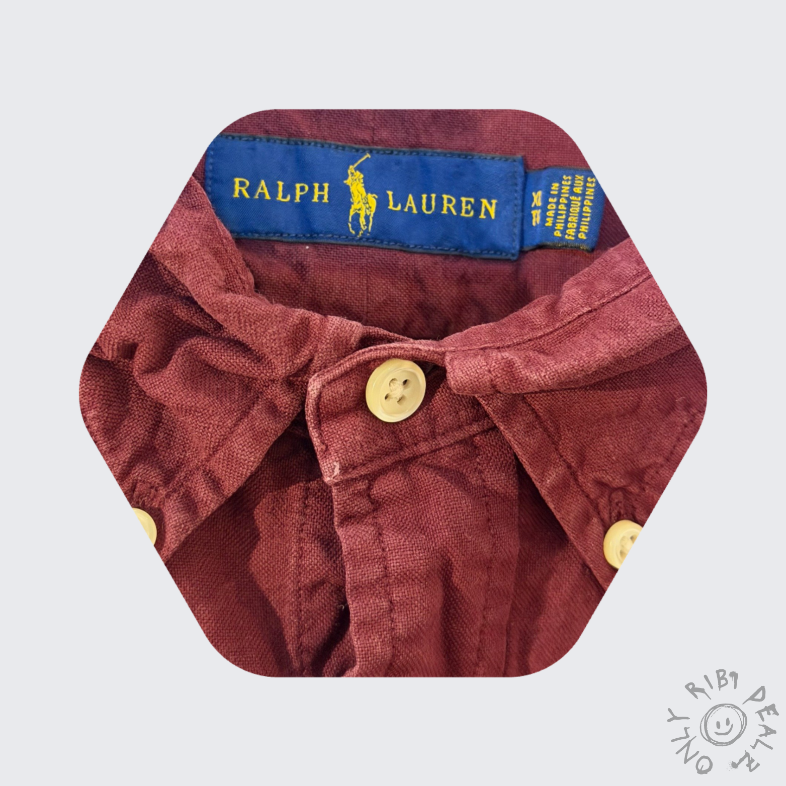 Ralph Lauren Hemd XL – Dunkelrot, Langarm, Button-Down, Classic Fit