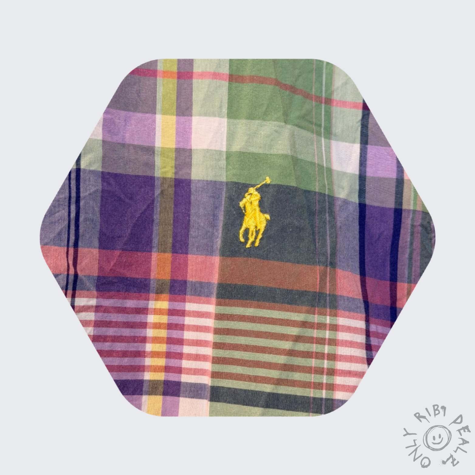 Ralph Lauren Kurzarmhemd – Kariert Grün/Rosa/Blau (XXL, Custom Fit)