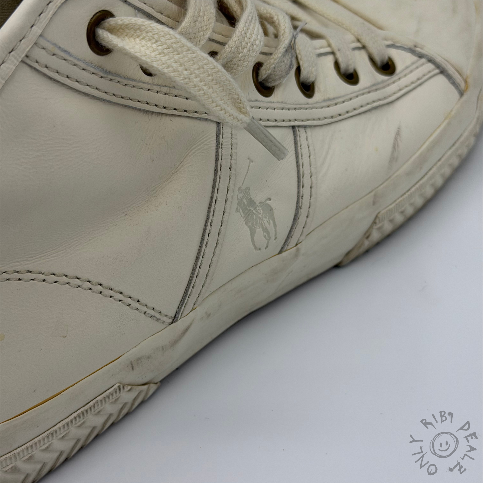 Polo Ralph Lauren High-Top Sneaker – Cream Leather (40)