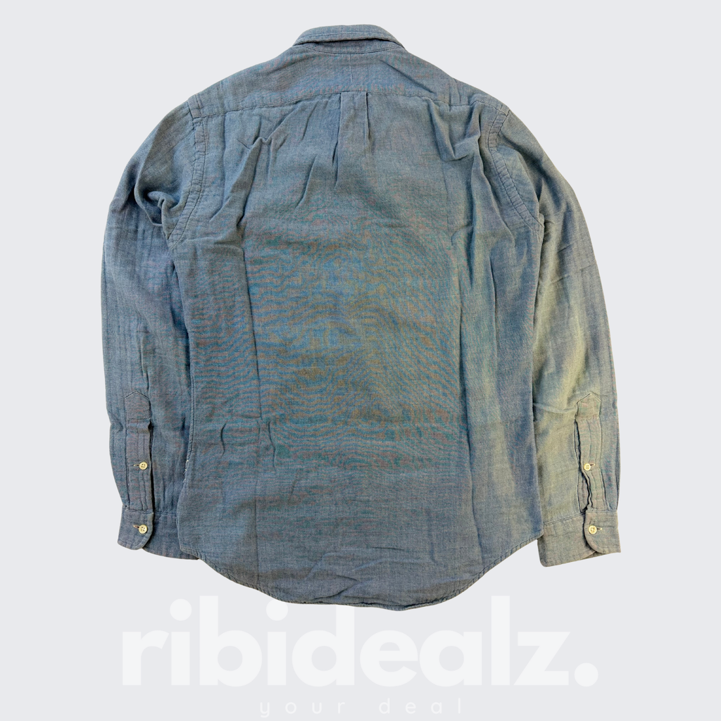 Polo Ralph Lauren Hemd Herren Langarm Blau Button-Down Slim Fit S