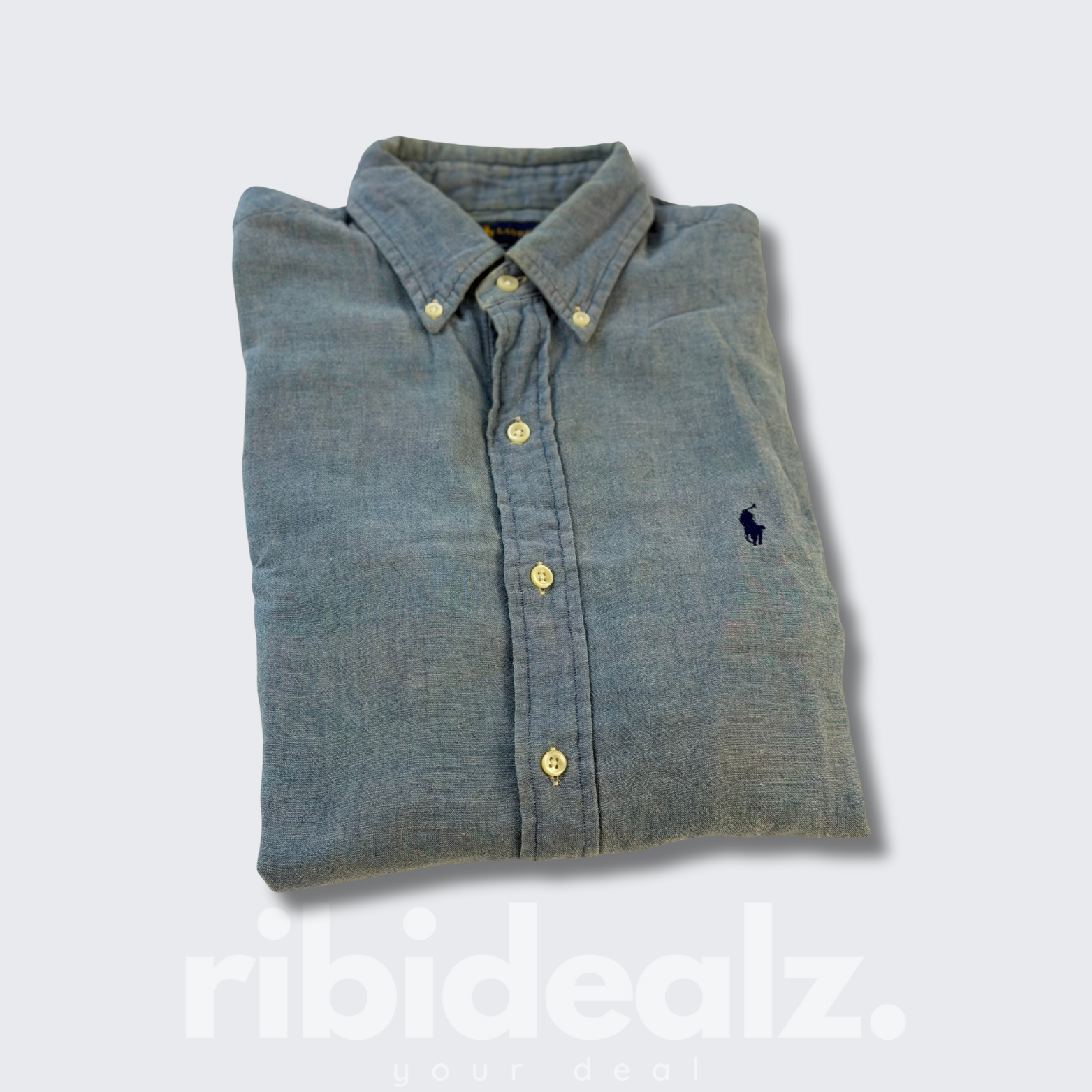 Polo Ralph Lauren Hemd Herren Langarm Blau Button-Down Slim Fit S