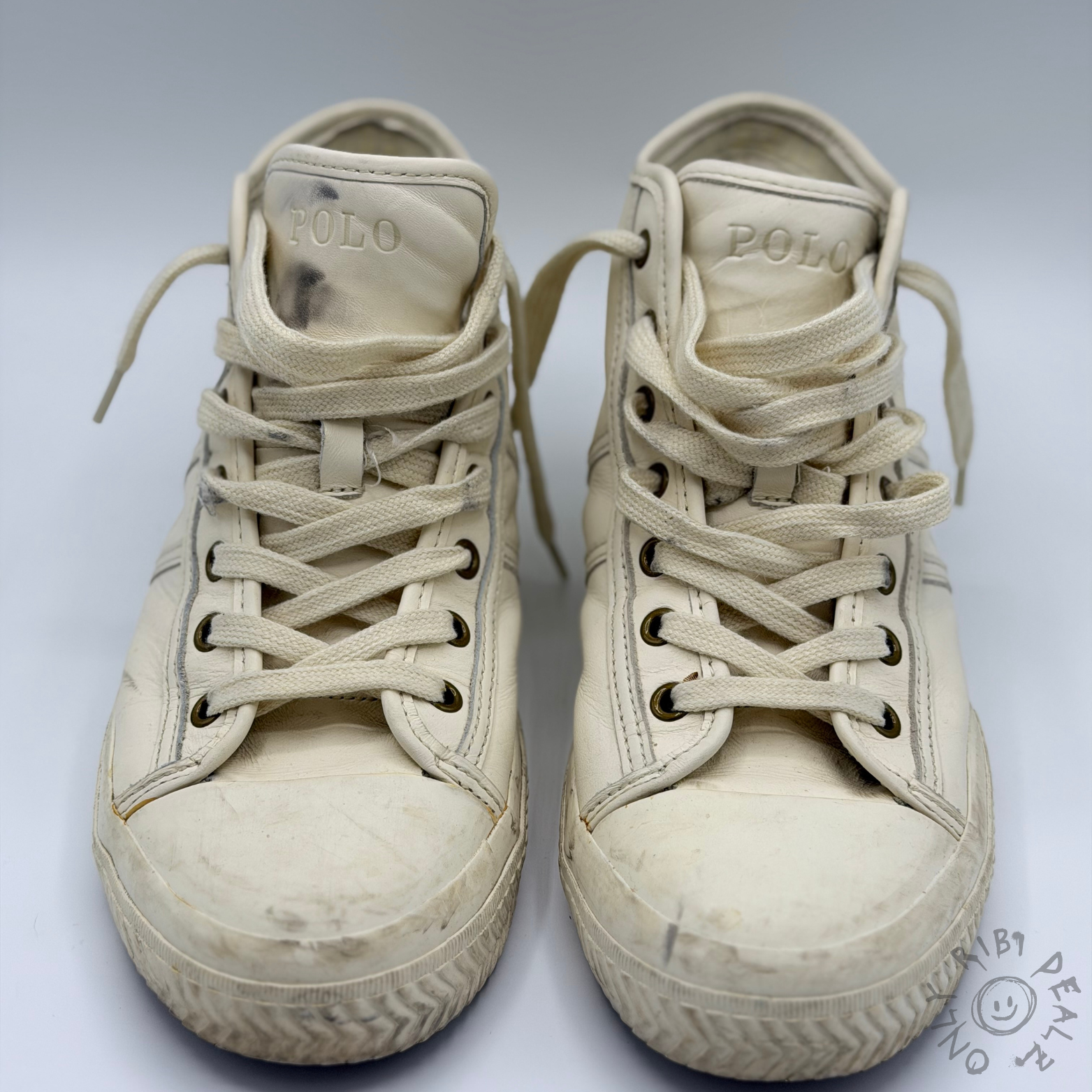 Polo Ralph Lauren High-Top Sneaker – Cream Leather (40)