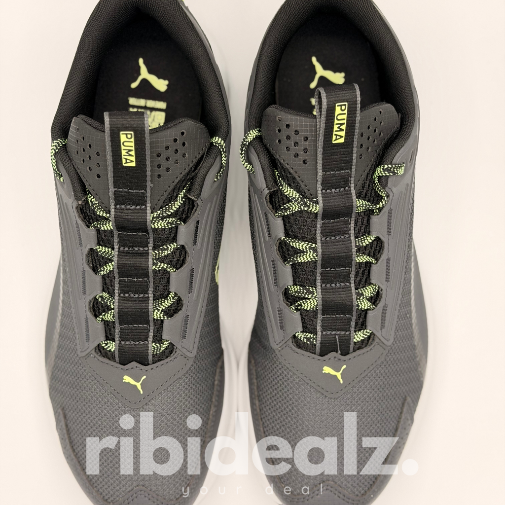 PUMA Trail Low Sneaker Schwarz Grau Neon Grün – Outdoor Running Sneaker - Neu