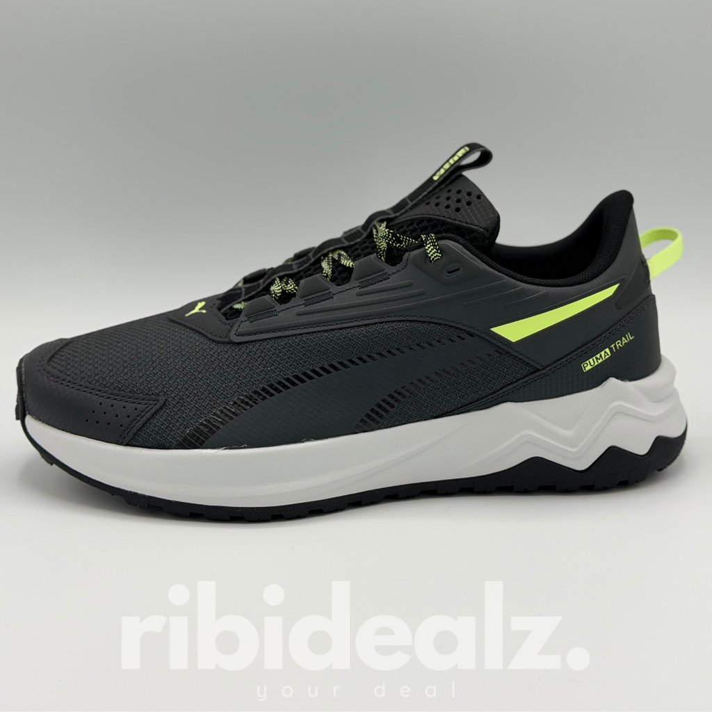 PUMA Trail Low Sneaker Schwarz Grau Neon Grün – Outdoor Running Sneaker - Neu