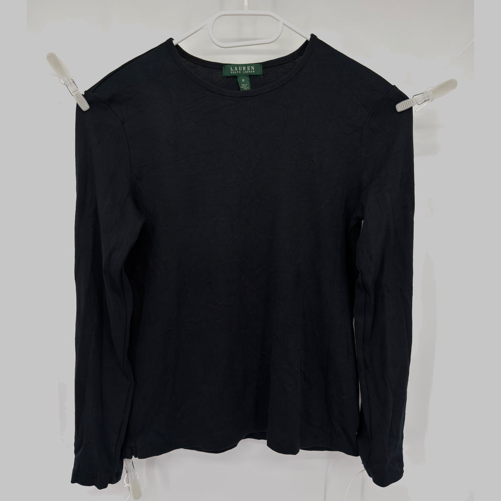 Lauren Ralph Lauren Langarmshirt M Schwarz – 100 % Baumwolle