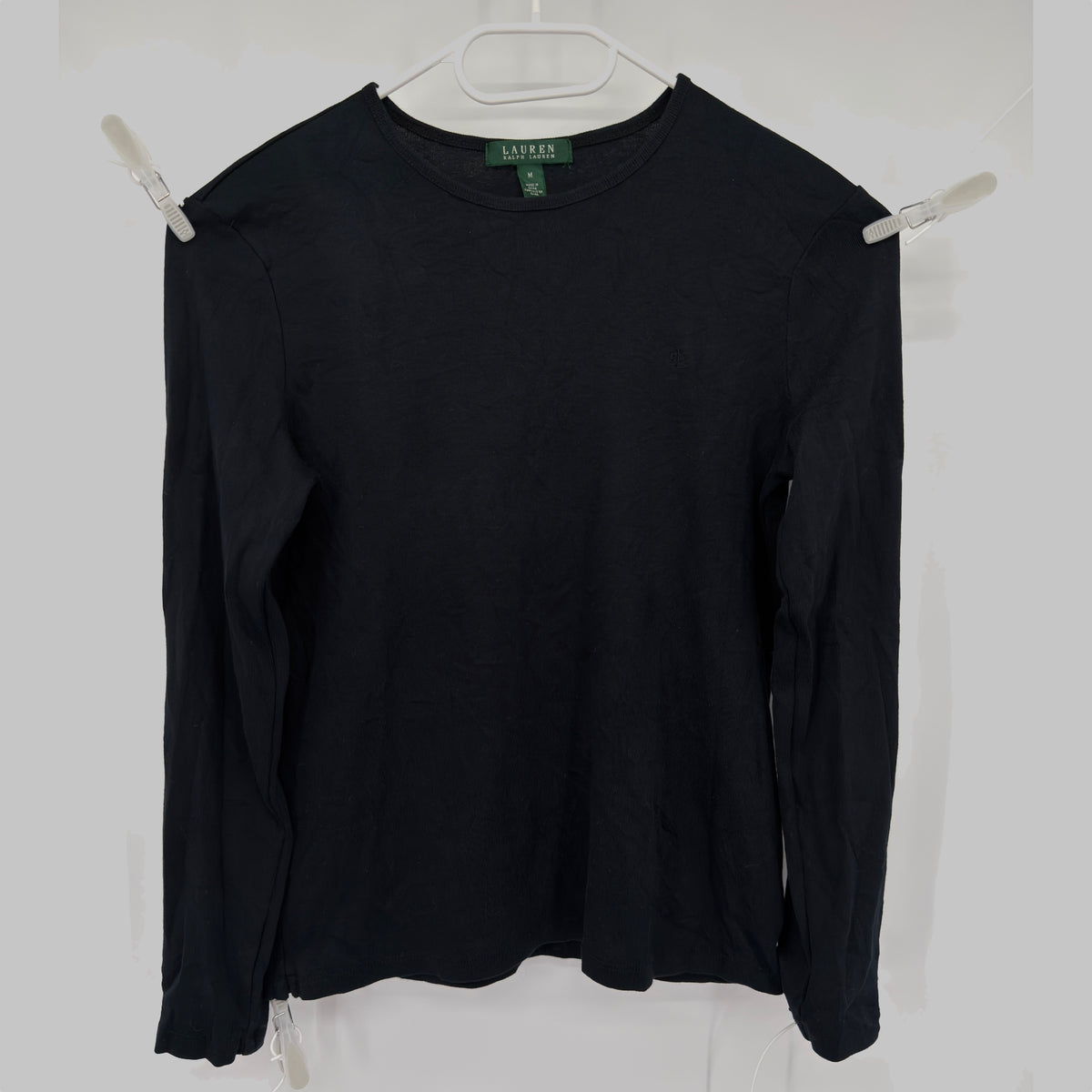 Lauren Ralph Lauren Langarmshirt M Schwarz – 100 % Baumwolle