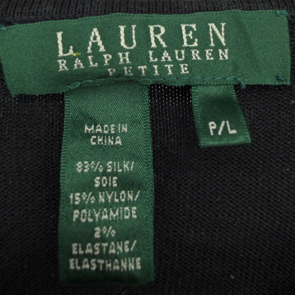 Lauren Ralph Lauren Petite Crop Cardigan Damen P/L Schwarz – 83 % Seide