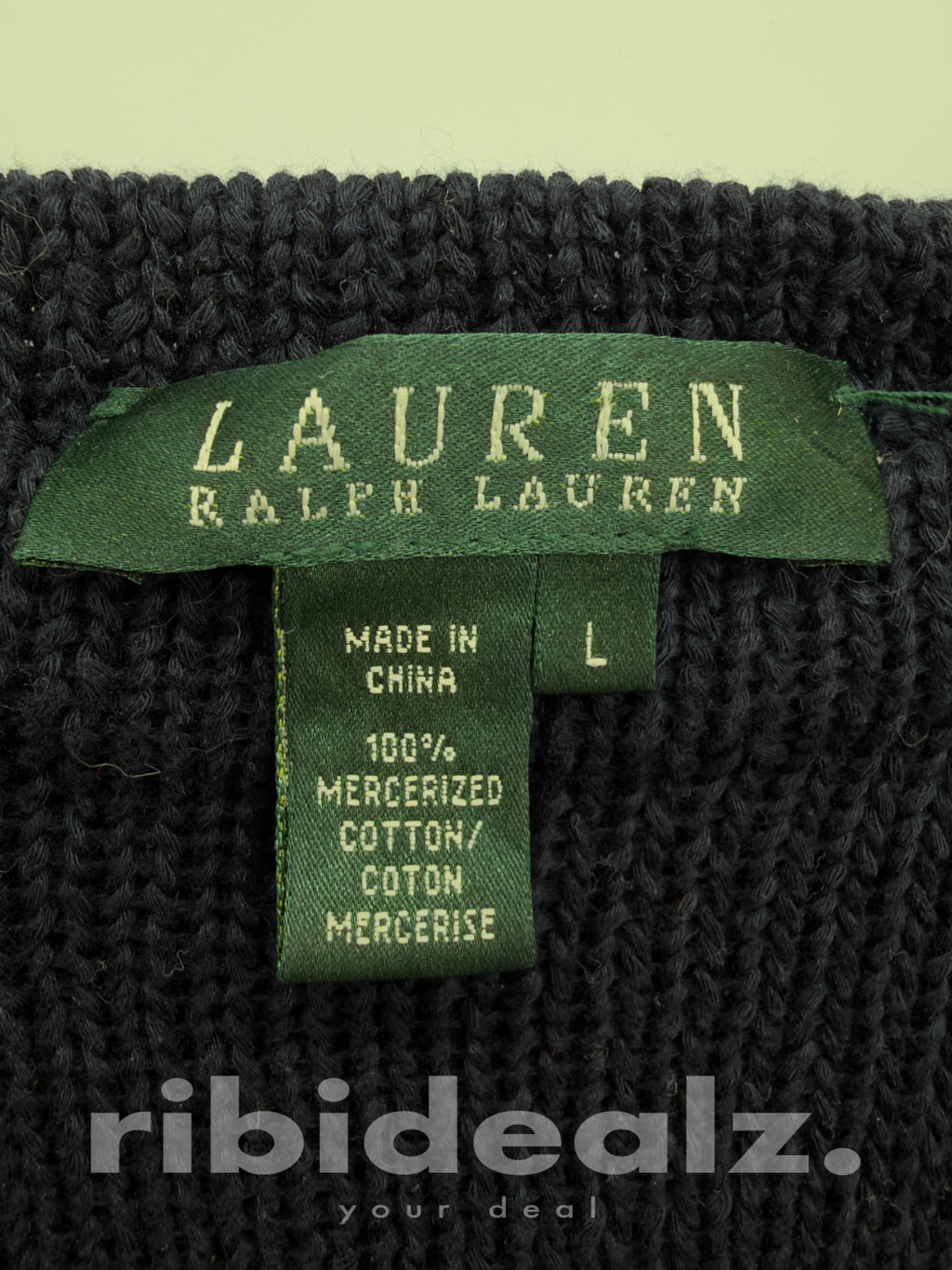 Lauren Ralph Lauren Strickshirt L Dunkelblau – 100 % mercerisierte Baumwolle