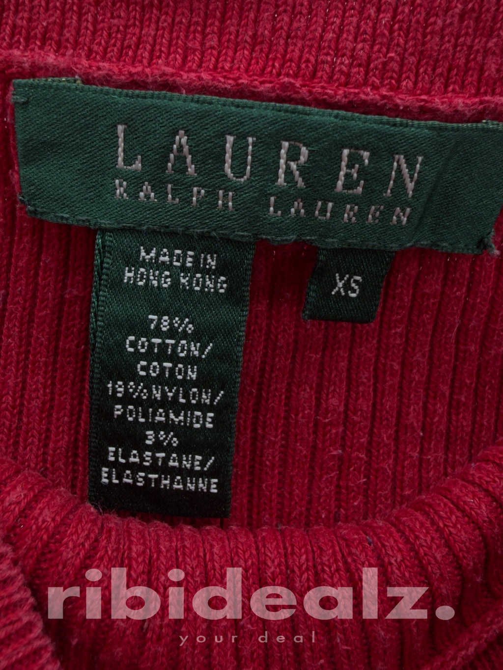 Lauren Ralph Lauren Rippstrick Pullover XS Rot – Baumwollmix