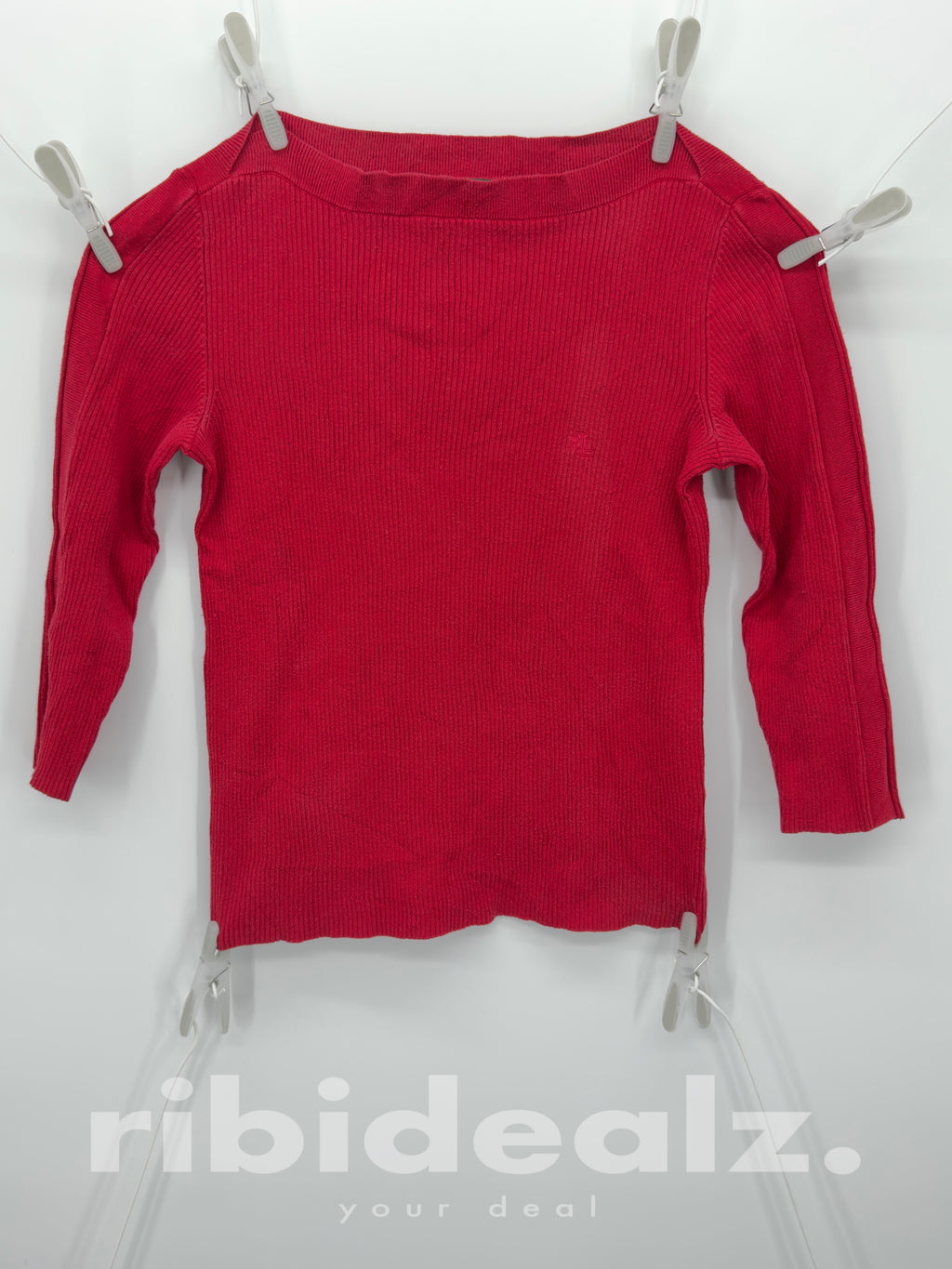 Lauren Ralph Lauren Rippstrick Pullover XS Rot – Baumwollmix