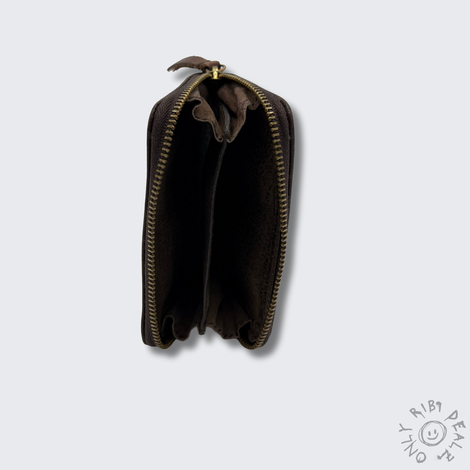 Scotch & Soda Kartenetui Braun - Zwei Fächer - Reißverschluss - Leder