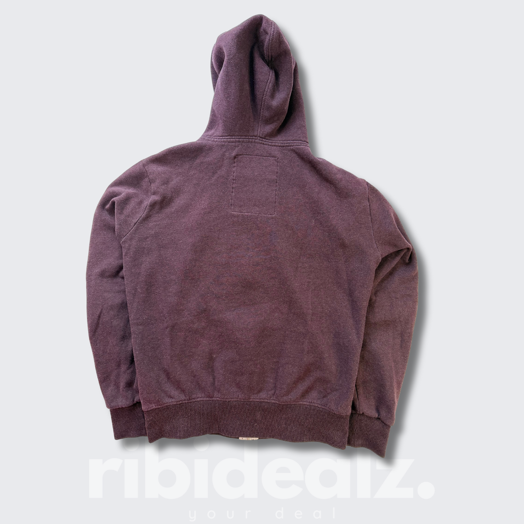 Superdry Track & Field Zipper Hoodie weinrot mit Kapuze – Größe S