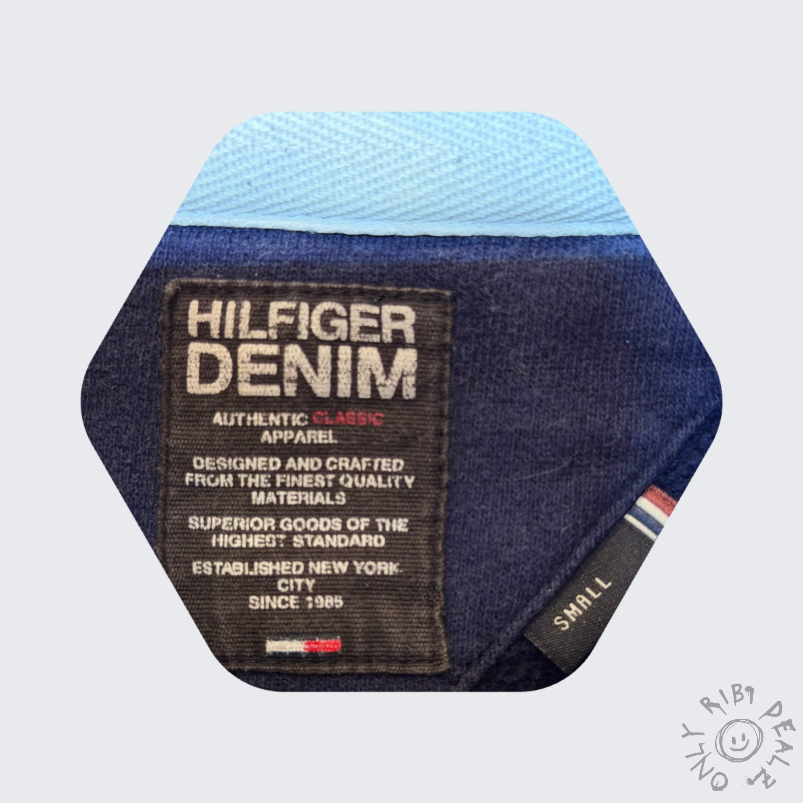 Tommy Hilfiger Denim Sweatjacke Blau „1985“ Stick – Herren S