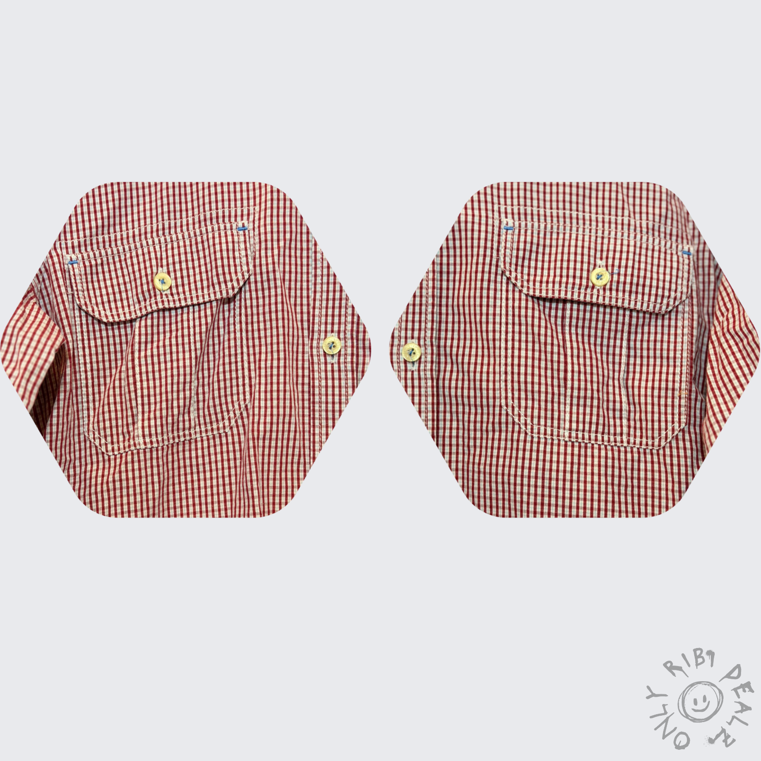 Venti Red Label Herren Hemd – Kariert Rot/Weiß – Brusttaschen – Vintage Look – Größe S