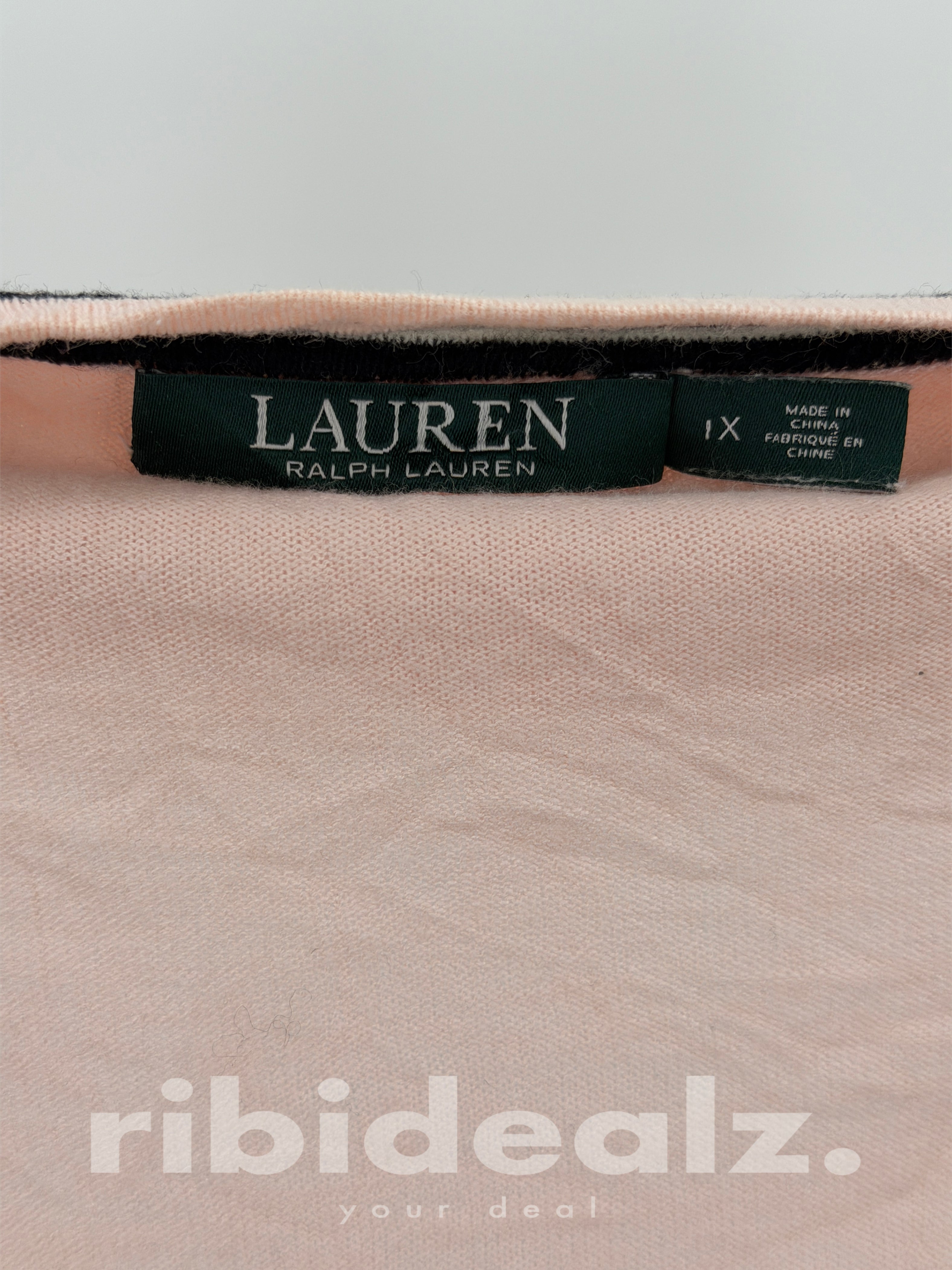 Lauren Ralph Lauren Strickjacke Rosa Rüschen Cardigan Größe XL 1X Damen