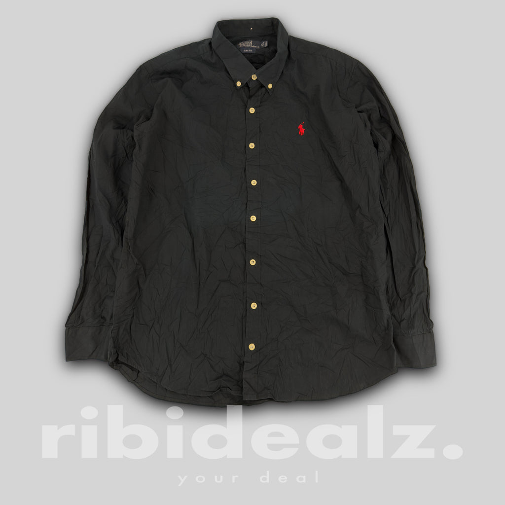 Polo Ralph Lauren Hemd Herren Schwarz Slim Fit XL – Roter Reiter Button Down