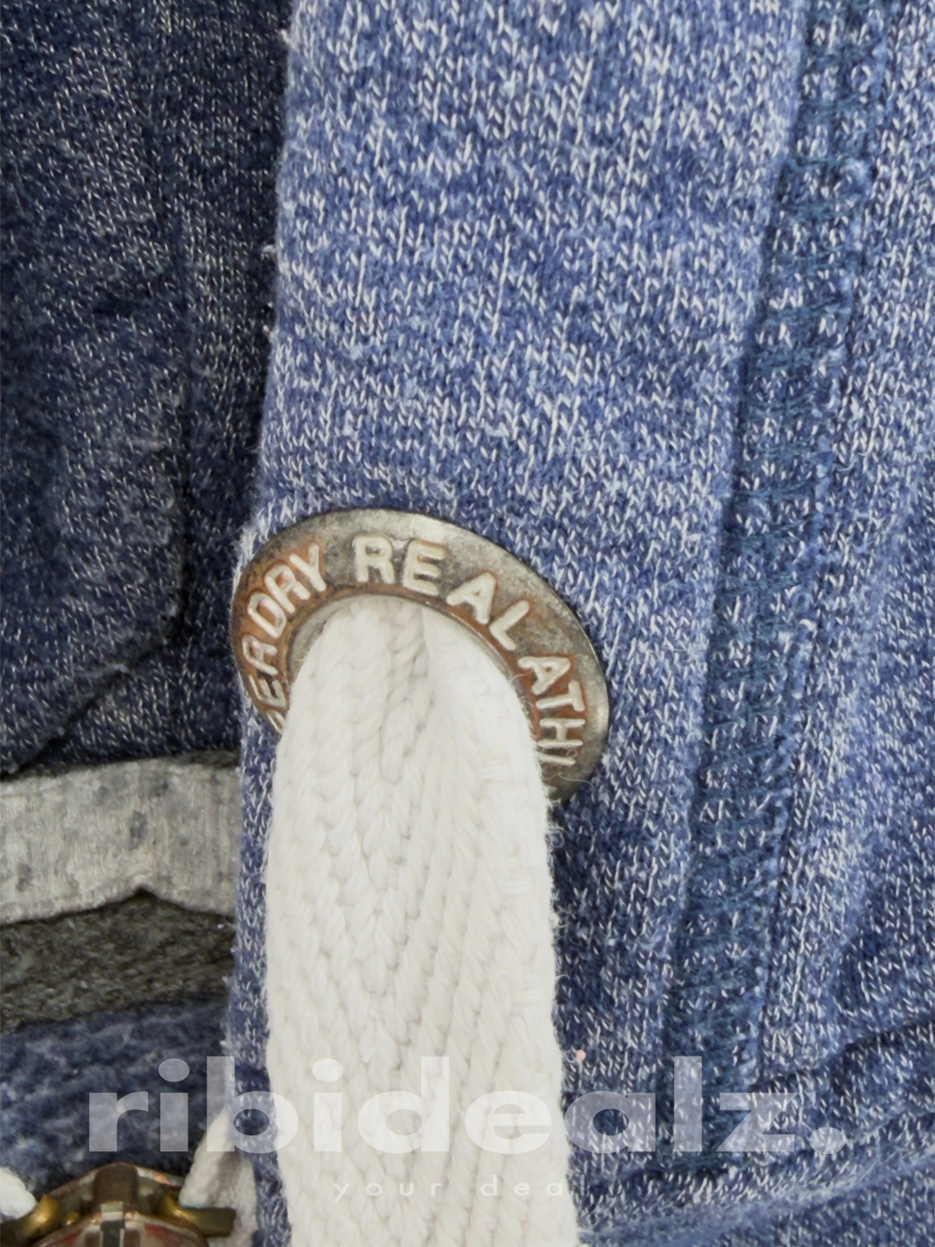Superdry Vintage Zip Hoodie Blau Meliert Herren Größe S Kapuzenjacke