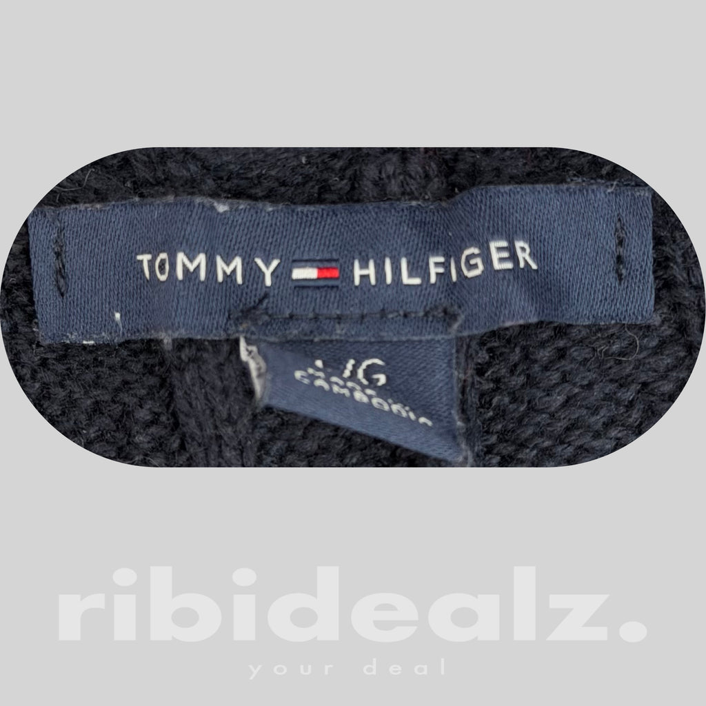 Tommy Hilfiger Strickjacke Damen Dunkelblau Cable Knit L Cardigan